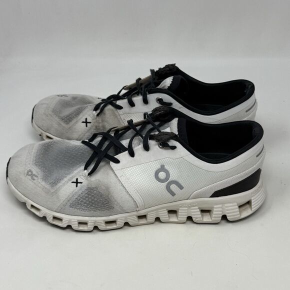 On Cloudflow X 3 Running Shoes Mens 9 White Mesh Comfort Sneakers FLAWS READ - Picture 4 of 16